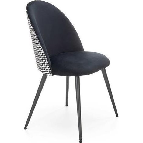 Chaise design noire et blanche pied-de-poule Coril (1/5)