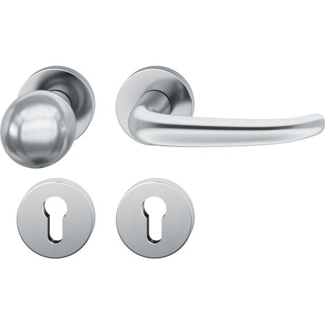 FSB Objekt Wechselgarnitur 72 1023 AGL auf Rosette PZ, rechts, Edelstahl matt