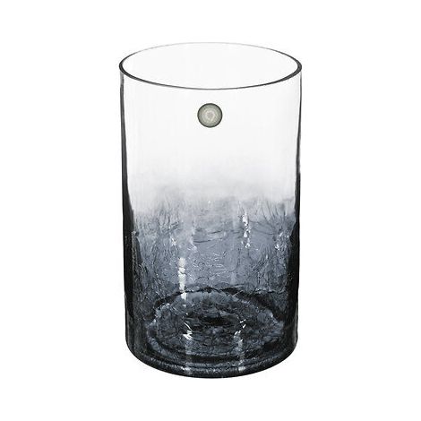 Vase en verre craquelé 20 cm, style moderne fumé (1/3)