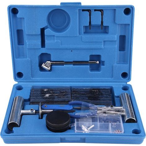 RASTKY Kit d'Outils de Réparation de Pneus de Voiture 67 Pièces – Kit Complet de Réparation de Crevaison de Pneus pour Voitures, Motos, Camions – Outils Robustes en Alliage de Zinc avec étui de. (1/5)