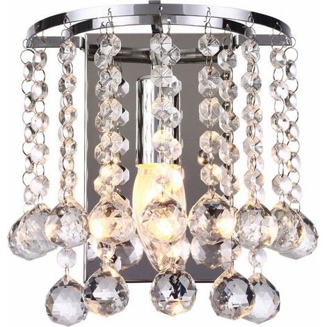 Applique chrome à cristaux London Crystal E14 40W chic