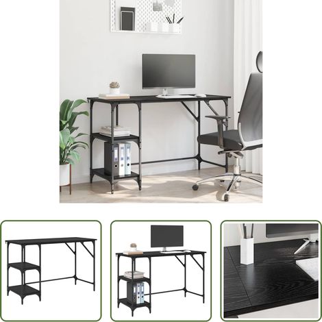 vidaXL Bois d'ingénierie - Bureau Chêne noir 120 x 50 x 75 cm Bois d'ingénierie (1/5)