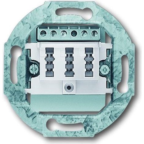 Busch-Jaeger Inserto scatola di connessione TAE 2x 6/6 NFN esecuzione diritta 3-posti bianco alpino (0243/04), 2CKA000230A0392