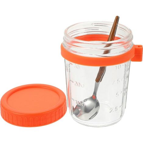 Pot à Flocons D'avoine avec Couvercle et Cuillère 400ml en Verre Étanche et Résistant, pour Préparer un Petit-déjeuner Sain Chez Soi (1/5)