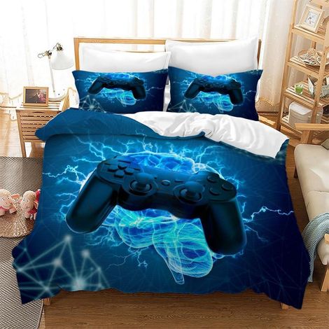 Parure de lit 3D Gamer Microfibre avec fermeture éclair 220x240 cm
