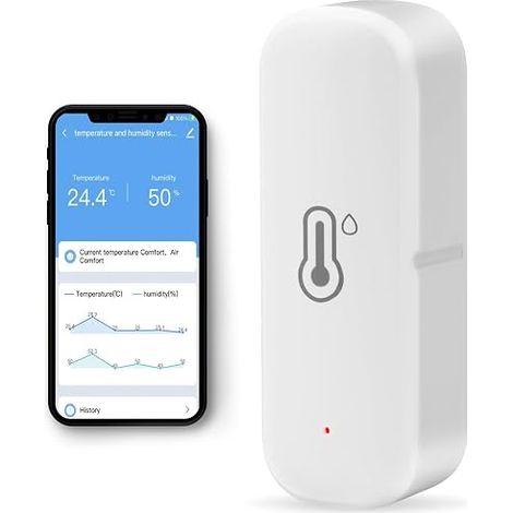 WiFi Thermomètre Hygromètre Intérieur, Stockage Alertes sur l'App (1/5)