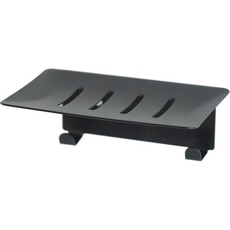 Portasapone, vassoio da doccia a parete, supporto per lavello da cucina o bagno, nero (1/5)