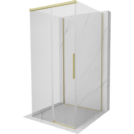 Mexen Rox-3S cabina doccia a 3 lati scorrevole 100 x 100 cm, trasparente, oro spazzolato - 8C2-100-100-55-00-3S (1/3)
