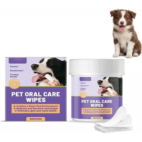 Doigtiers de Soin Dentaire pour Chiens et Chats, Hygiène Bucco  50 Brosses à Dents à Doigt, Lingettes Dentaires Nettoyage Doux sans Brosse, Rafraîchit l'Haleine et Soigne les Gencives (1/5)