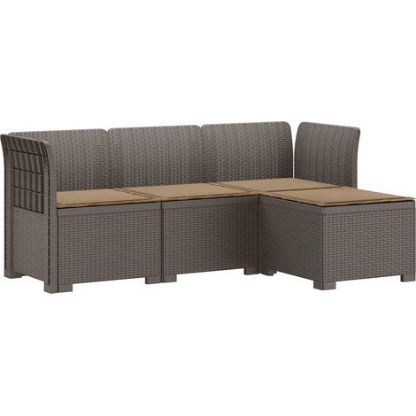 Maison Exclusive - 4-Sitzer Garten Sofa mit Kissen Rattan Look PP (1/5)