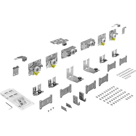Hettich Faltt.-Laufteilset max.50kg TopLine L, 9242713, verzinkt (1/3)