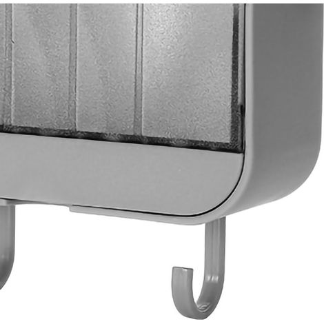 Porte-savon mural double couche gris, sans joint ni perçage, pour une installation créative et discrète dans la salle de bain. Résistant à la poussière et doté d'un système d'égouttage. (1/5)