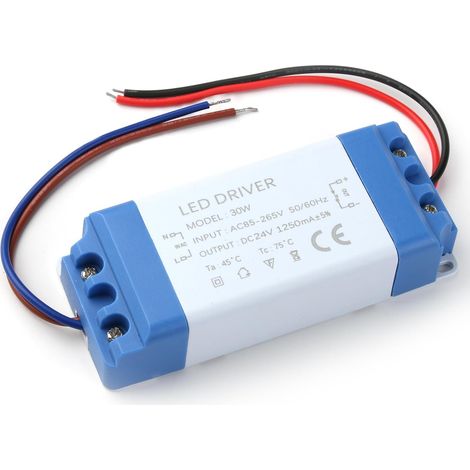 Transformateur 220V 24V 30W 1.25A, Transformateur LED Driver Ultra-Mince, Convertisseur AC 220V à DC 24V, Alimentation Électrique à Tension Constante pour Lampes LED G4 MR11 MR16, Éclairage Intérieur (1/5)
