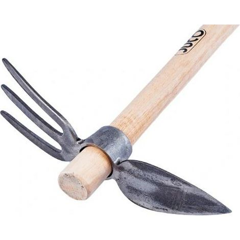 Azada de jardín Juco de 3 dientes, forma de corazón, 110 mm, herramienta de mano para cultivo, deshierbe y plantación, acero inoxidable endurecido por inducción