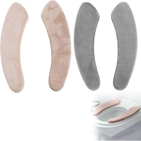Housse de Siège de Toilette,Coussin de Siège de Toilette,Housse de Siège WC,Lavable Housse de Siège de WC,Auto-adhésif Housses de Siège de WC,Lavable Réutilisable (Gris+Couleur Lotus) (1/5)