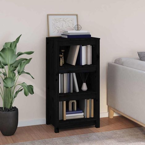 vidaXL Estantería madera maciza de pino negra 50x35x97 cm (1/5)