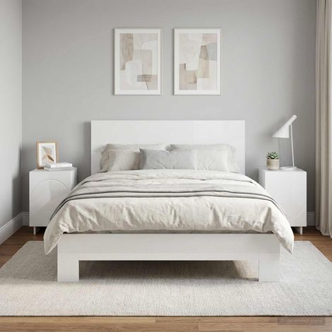 vidaXL Mesa de noche 2 uds. Blanco Brillante 33,5 x 34,5 x 50 cm (1/5)