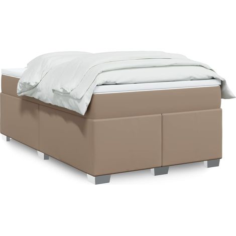 Boxspringbett Matratze Cappuccino-Braun 120x200cm Kunstleder