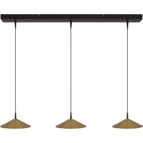 Lampe pendante à 3 lampes Ceppo noir avec or Ø 22cm - 2151-05-02-100-3-22 (1/3)