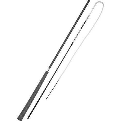 Peitsche für Kutsche weiß Spitze 240 cm