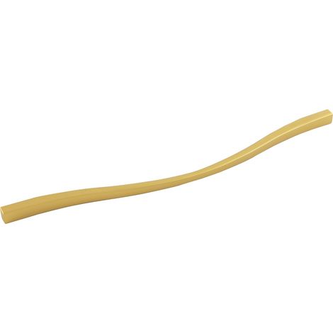 Estamp Möbelgriff Fluid LA 288/320, geschwungener Designer Griff für Kommoden und Küchenschränke, Zinkdruckguss gold matt
