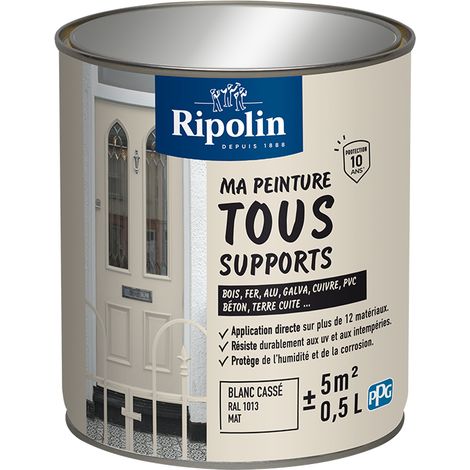 Ma Peinture Tous Supports - Mat - 0,5L - Blanc Cassé - Ripolin (1/5)