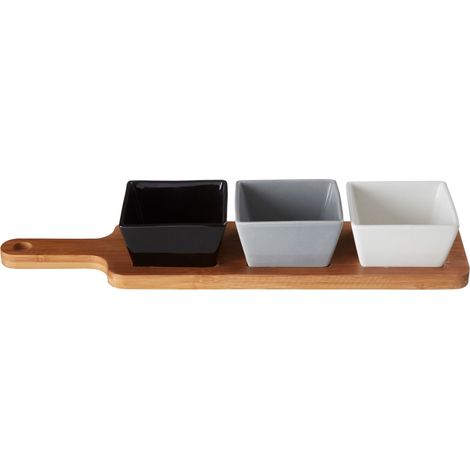 Interiors by Premier Stylish Serving Board With Square Dishes, Eco Friendly Serving Board For Kitchen, Versatile Serving Tray (1/4)