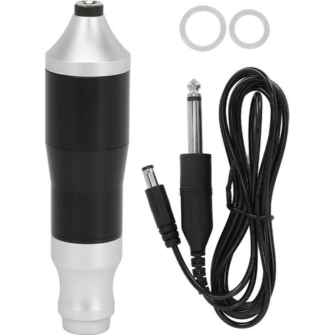Stylo Tatouage Rotatif Machine à Tatouer Professionnelle Aluminium Noir Argent (1/5)