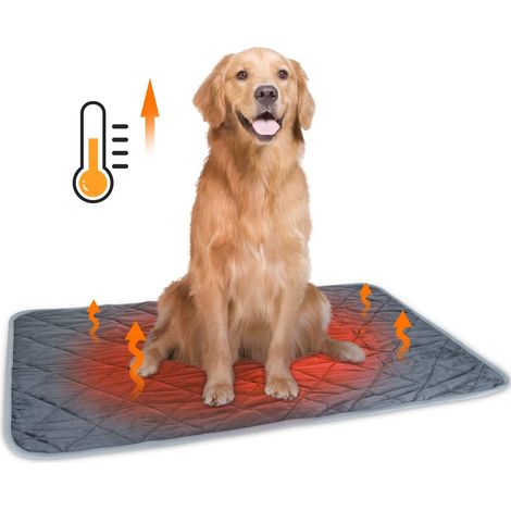 Selbsterwärmendes Kissen für Katzen und Hunde, Wärmematte für Welpen, waschbar, rutschfest, weiche Plüsch-Thermodecke, umweltfreundliche, extra warme Matratze, XXL 115 x 72 cm