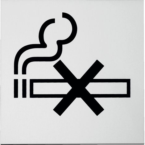 Plaque ne pas fumer 120x120mm adhésive aluminium argent - DUVAL - 66-0102-2306