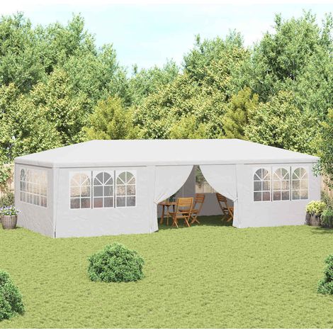 Profi-Partyzelt mit Seitenwänden 4×9 m Weiß 90 g/m²