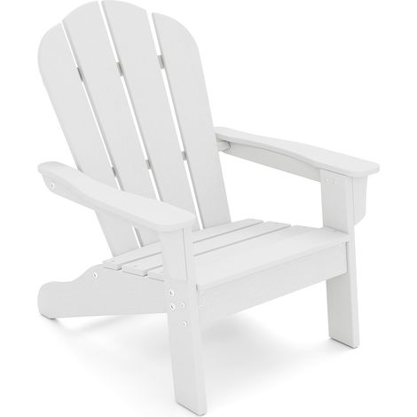 COSTWAY Kid’s Adirondack Chair All-Weather HDPE Toddler Lawn Chair-White (1/5)