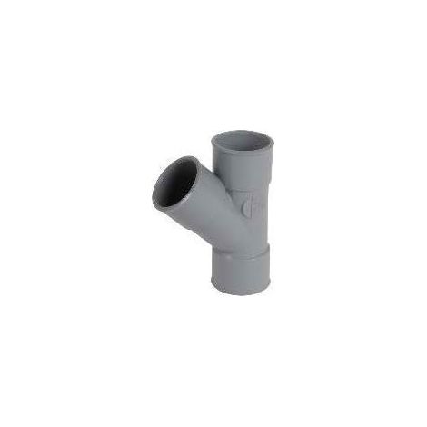 1 Té femelle-femelle PVC, diamètre 100 mm, angle 45°, pour évacuation eau