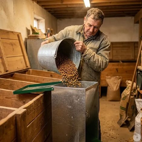 Mangeoires à trémie galvanisé chiens 12 Kg