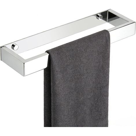 1 Porte Serviette Mural, Acier Inoxydable SUS304, Montage Vis Ou Auto-adhésif, 30CM Chrome Poli, Pour Salle De Bain Cuisine (1/5)