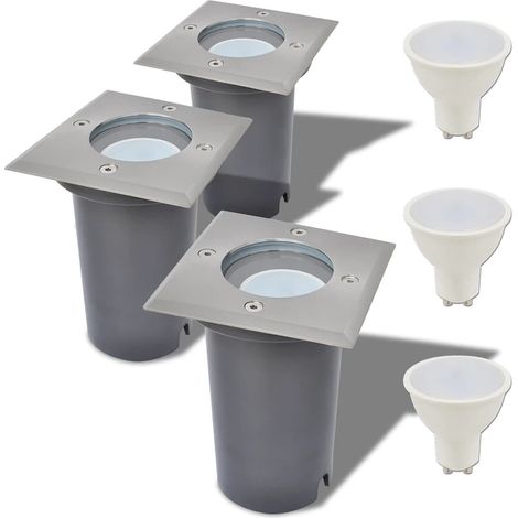 LED-Bodeneinbaustrahler 3 Stk. Outdoor Quadratisch