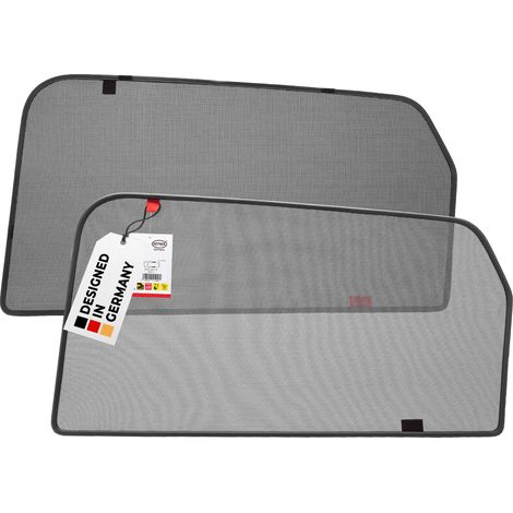 HEYNER® Sonnenschutz Magnethalterung Seat Leon (3) ab 2012 – 2er Set für hintere Türen, passgenau, grau, gummierter Rahmen