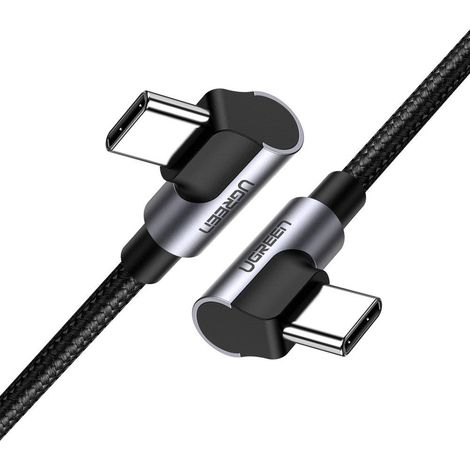 USB-C-zu-USB-C-Kabel, abgewinkelt, ugreen US323, PD, 3A 60W, 1m (schwarz) (1/5)