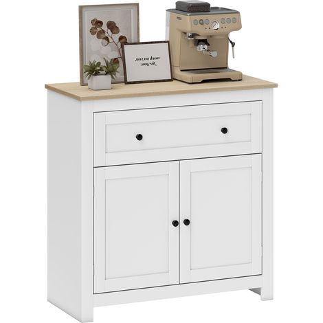 HOMCOM Sideboard Storage Cabinet with Adjustable Shelf, Drawer, White (1/5)