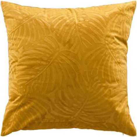 Coussin Déco Velours "analia" 50x50cm Ocre (1/4)