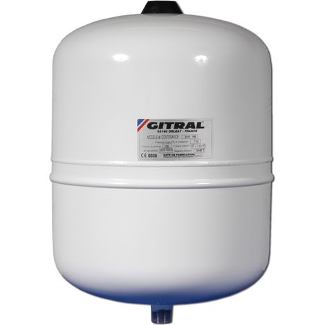 Gitral – Vase d'expansion sanitaire 18L – Pour installations d'eau chaude – Hydrochaud – Résistant aux chocs thermiques