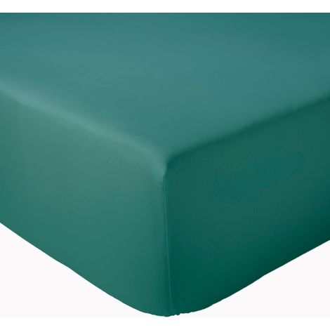 Drap housse en percale de coton uni PASSION PERCALE Bonnet de 30 cm 90x190 cm (1/5)