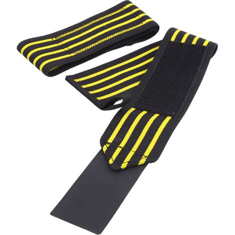Paire de Bandes de Poignet Jaune et Noir pour Haltérophilie et Musculation, Support de Compression Fitness