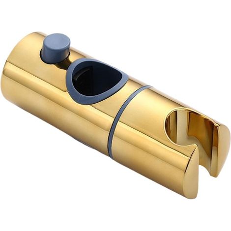 Support de pommeau de douche doré 24 mm, fixation réglable sur barre coulissante