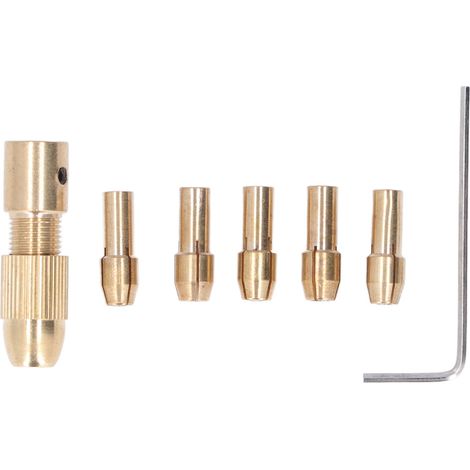 Mandrin 4 Mâchoires Laiton pour Micro Perceuse, Kit Accessoires de Polissage et Meulage (1/5)