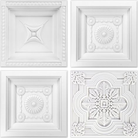 Stock rimanente Piastrelle da soffitto in PU - stucco piastra decorazione Hexim 60x60cm selezione: FH5085 (1/3)