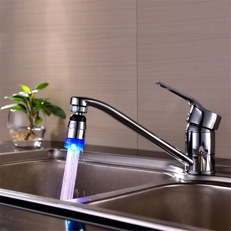 Douche LED - Éclairage Automatique par Pression d Eau - Compatible Robinetterie Standard - Diamètre Filetage Extérieur 1/2 Pouces - 68 x 28 mm - 1 Pièce (1/2)