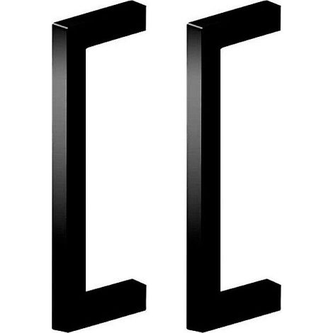 Lot de 2 poignées métalliques adhésives pour portes coulissantes - noir (1/4)