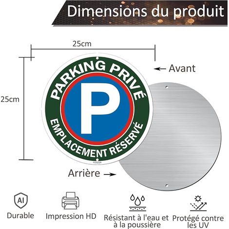 Round Sign Parking Pitch 25x25cm Aluminium Pre-Holes Weather Resistant Security Parking Parking (1/4)