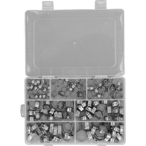 BelleRise - 130pcs colliers de serrage inox 304 – 6-21 mm – sans outil – pour tuyaux auto, arrosage, pneumatique (1/5)
